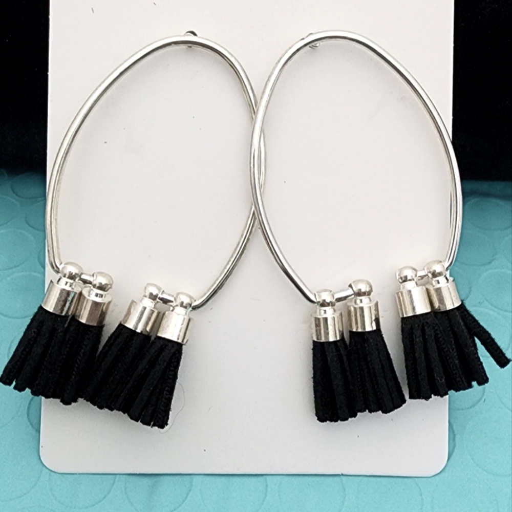 Black tassel earrings